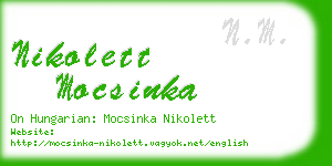 nikolett mocsinka business card